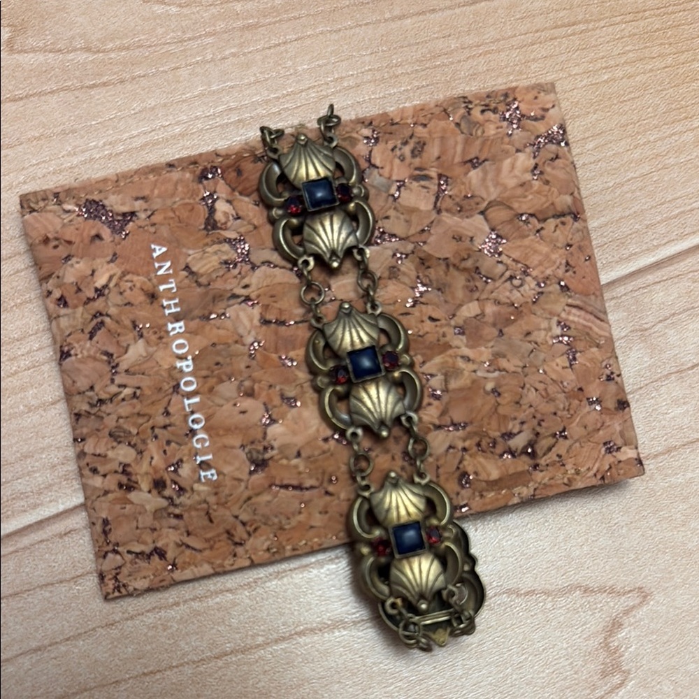 Anthropologie Gold Toned Metal Chain Link Bracelet New